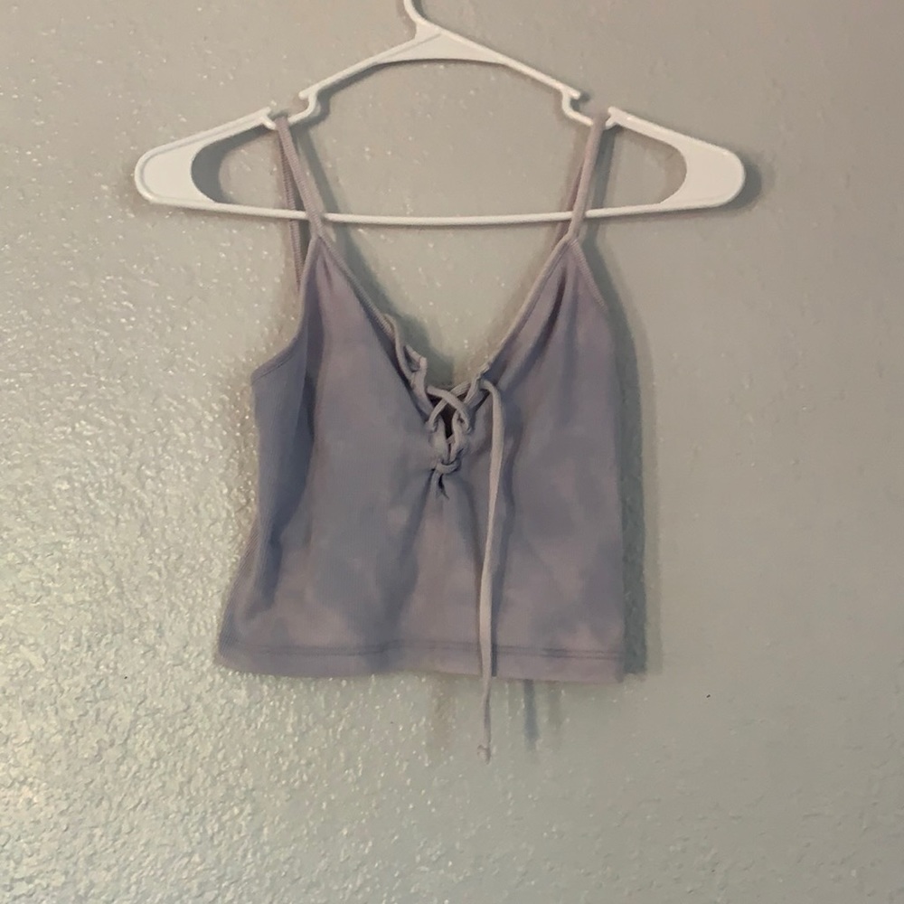 Lace up tie-dye crop top